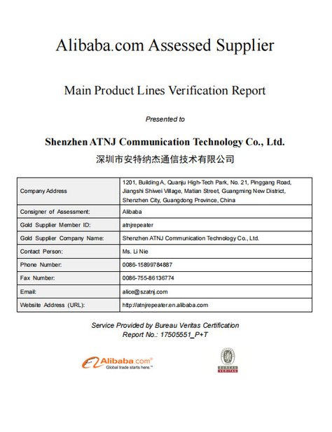 КИТАЙ Shenzhen Atnj Communication Technology Co., Ltd. Сертификаты